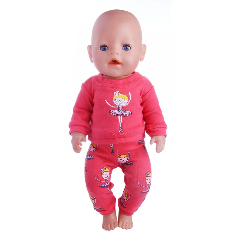 Одежда с изображением куклы единорога, 15 комплектов, футболка+ юбка/штаны, платье, подходит для 18 дюймов, американский и 43 см, для новорожденных, куклы, поколение, Рождество, для девочек