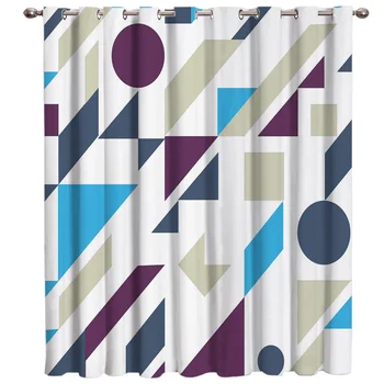

Geometric Pattern Window Treatment Hardware Sets Curtains for the Kitchen Living Room