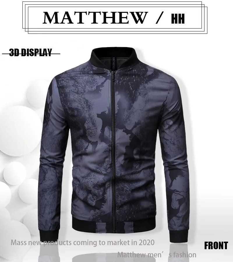 2020 Мужская Осенняя спортивная одежда MATTHEW/HH куртка на молнии с длинным рукавом