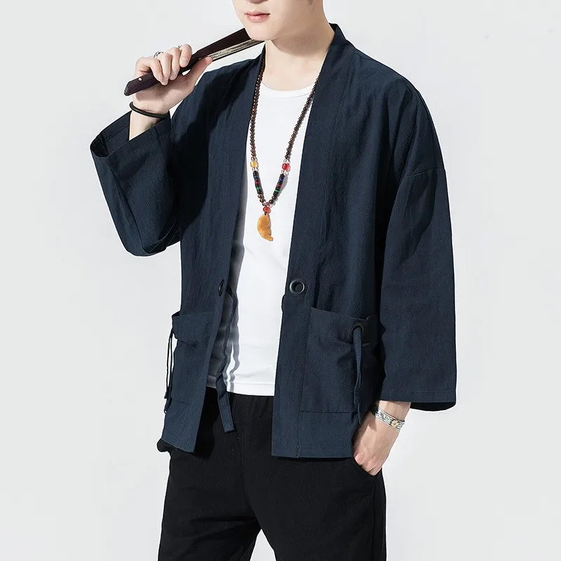 Japanese Retro Kimono Robe Cardigan Shirt Men And Women Casual Yukata Haori Summer Thin Coat Tops Sunscreen Coat Beach Tops