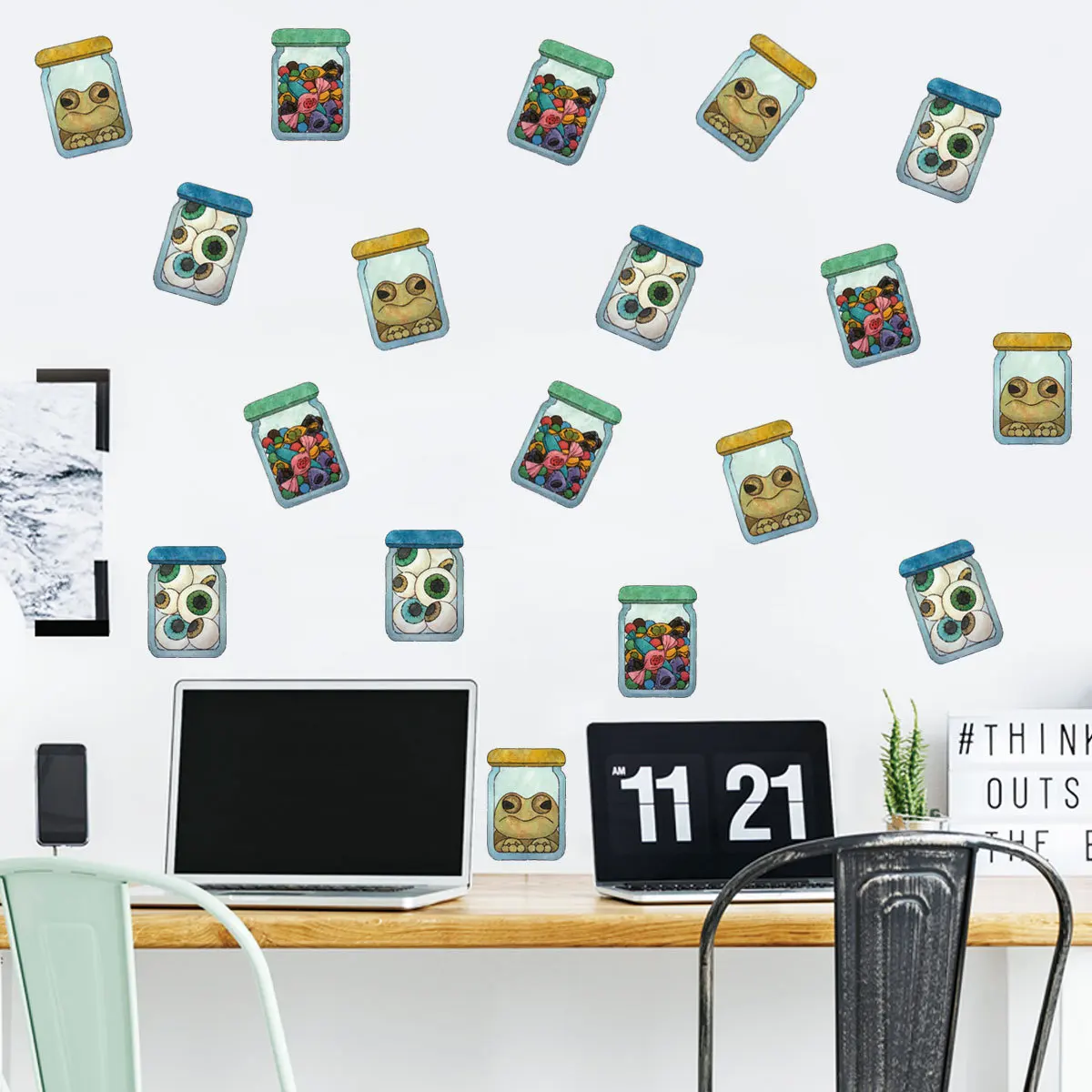 PD016 New Style Halloween Witch of Jar Wall Stickers Halloween Creative Family Decoration Wall Stickers