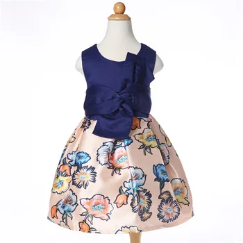 

Europe And America Girls Printed Dress Sleeveless Lining Cloth Cotton Embroided Dress Flower Boys/Flower Girls Dress Kids Childr