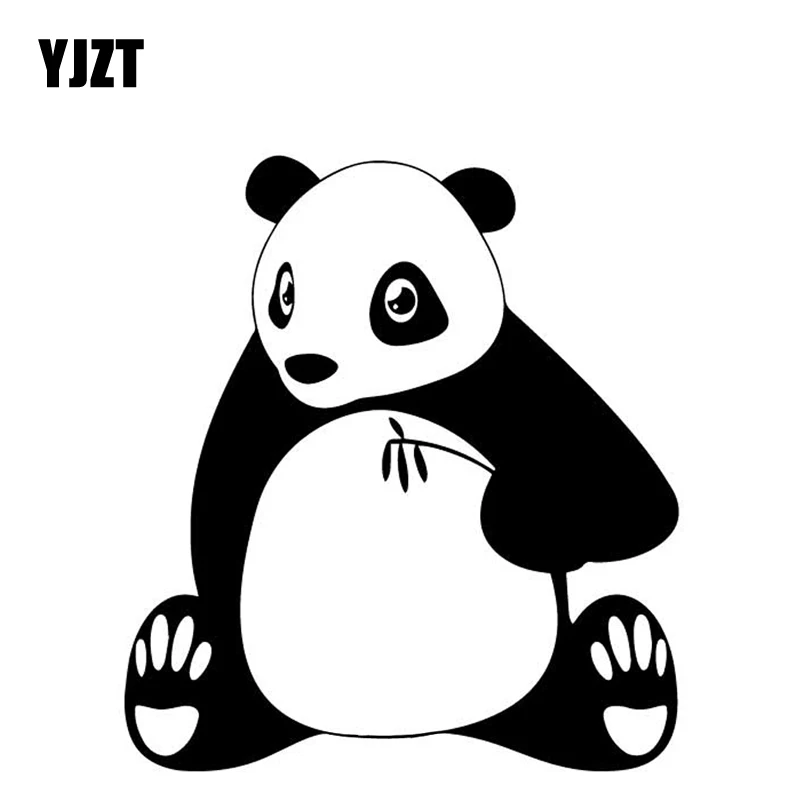 YJZT 13 7 см * 15 3 Виниловая наклейка Pandas Eat Bamboo с рисунком цвет