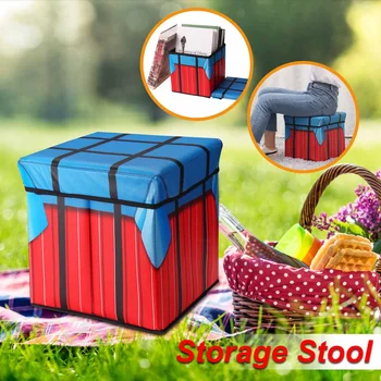 

20x20x20cm Creative Eat Chicken Game Airdrop Box Household Storage Stool Foldable Cloth Book Toys Box