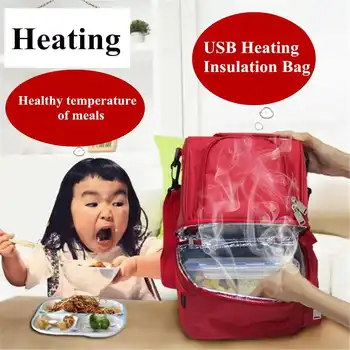

New 12L USB Electric Portable Lunch Bag Bento Warmer Bags Instant Heating Bags Food Heater Lunch Box Food Beverage Carrier Bag B