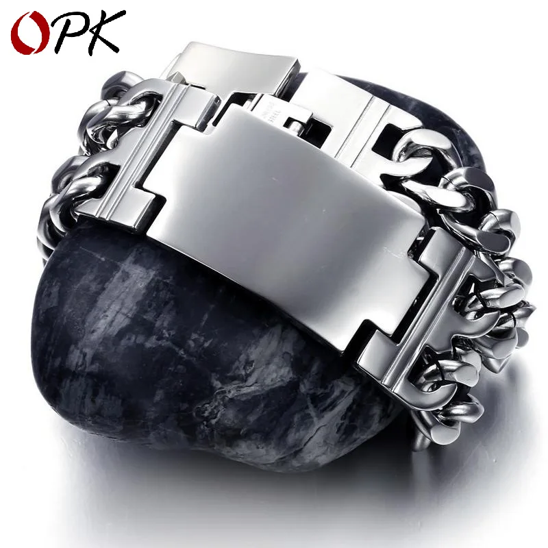 ОПК импортные товары ювелирные изделия корейская мода ювелирные изделия Гладкий Титановый стальной мужской браслет