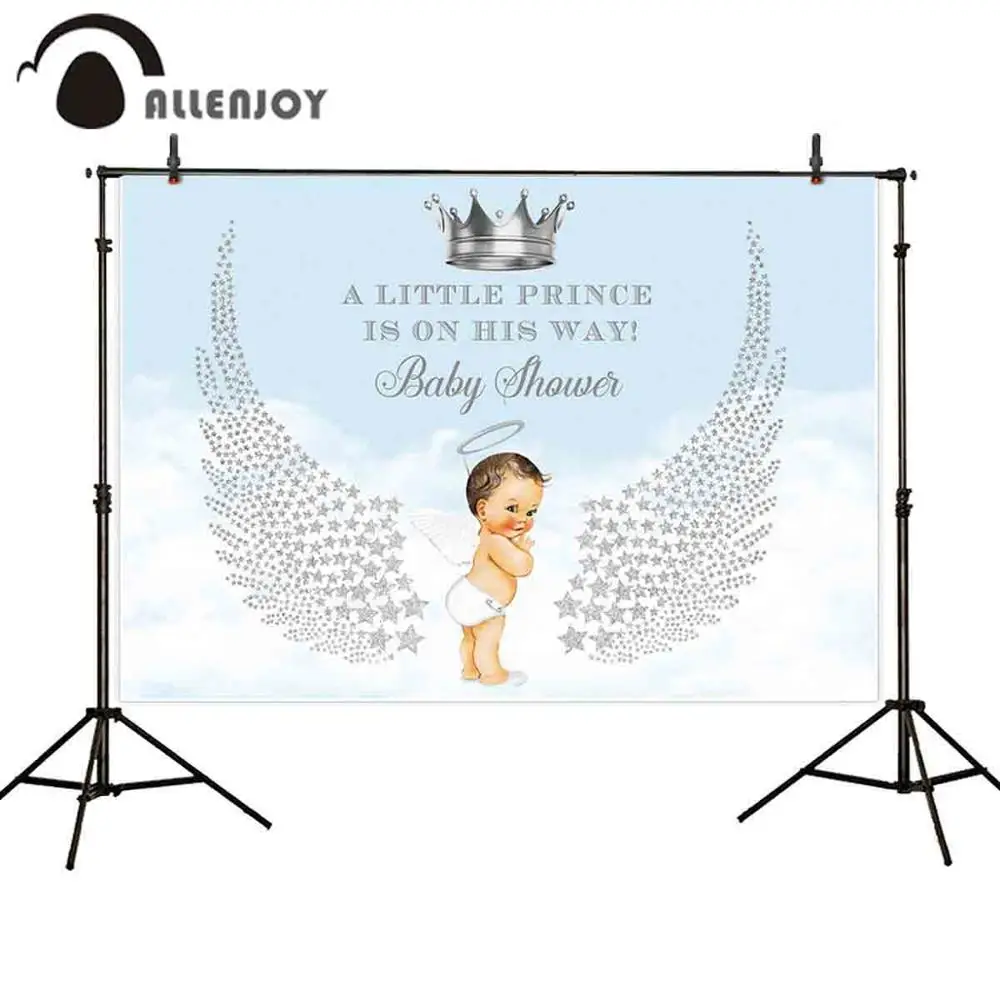 Фотофон allenjoy с изображением детского душа для крещения маленького мальчика