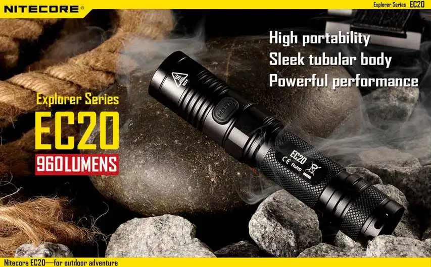 Заводская цена NITECORE EC20 960 люмен XML2 T6 карманный светодиодный фонарик 18650 для активного отдыха