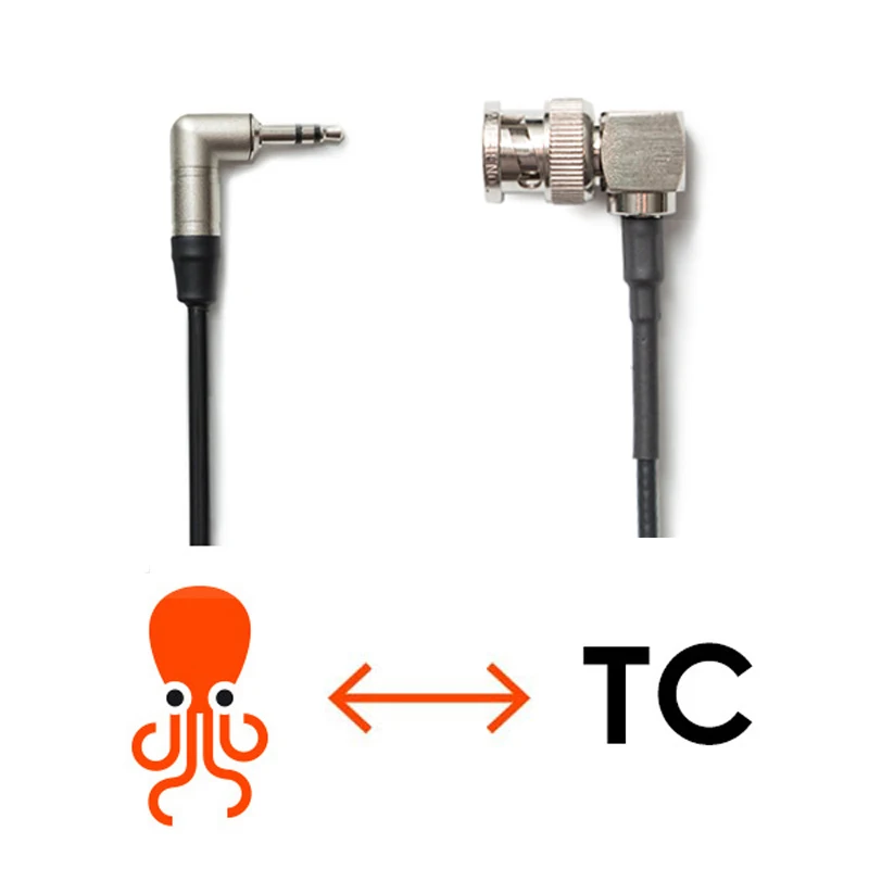 NEUTRIK-3-5mm-Mini-TRS-Jack-TENTACLE-To-Elbow-BNC-Timecode-Cable-For-Canon-C300-C500