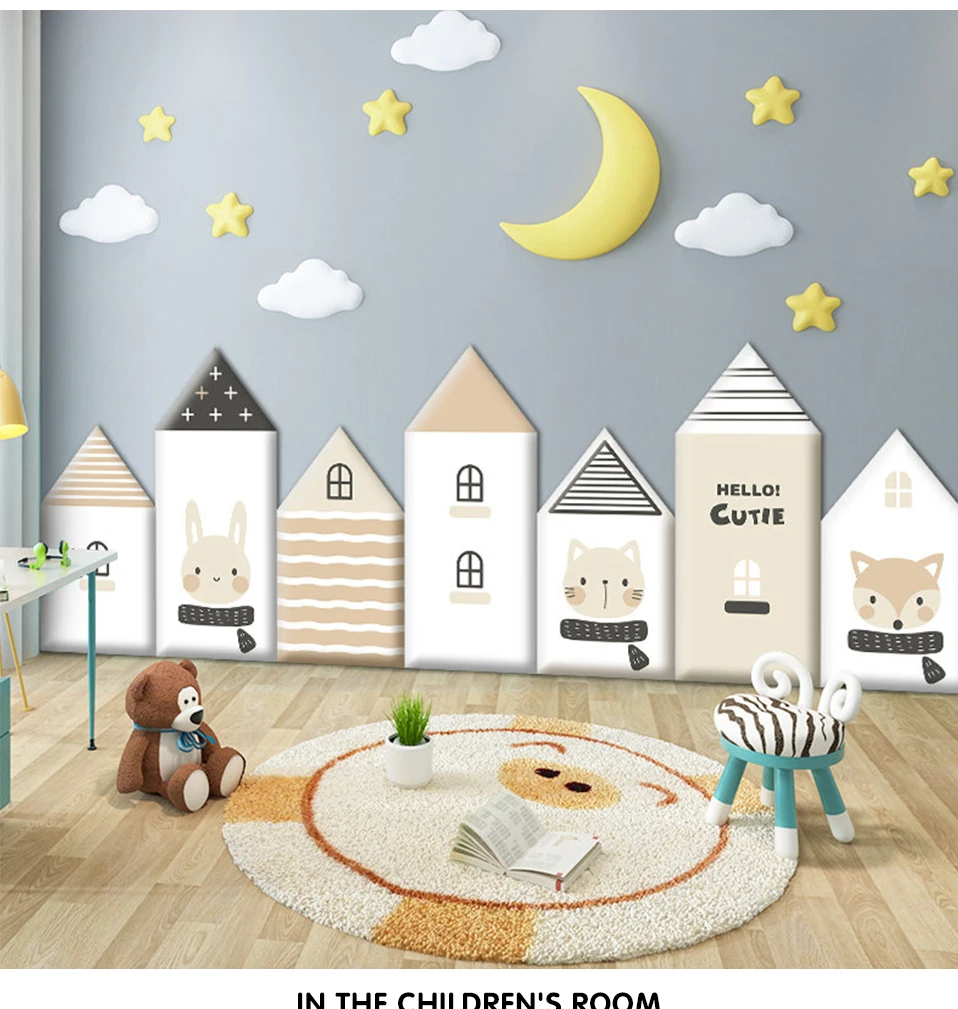 3D Houses Self Adhesive Anti-collision Soft Wall Stickers For Kids Room babiesdecor.myshopify.com