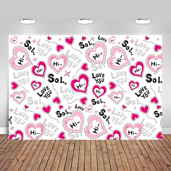 

Sweety Heart Vinyl Backdrop for Valentine's Day Digital Printed Bokeh Photo Background Studio Wedding Photo Booth