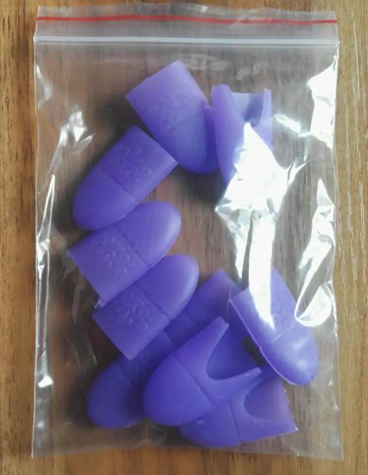 10 шт дизайн ногтей замачивающийся колпачок силиконовый УФ гель лак для снятия лака очищающий обезжиривающий зажим многоразовые обертывания резиновые маникюрные инструменты - Цвет: purple