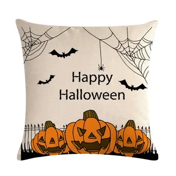 

Halloween Printed Design Back Cushion Pillowcase Cotton Linen Home Office Car Pillowcase Party Festival Home Decoration