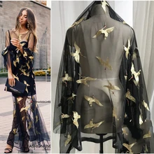 GLace 1Y/лот золотая вышивка мягкая сетка швейная ткань для платья ткань аксессуары DIY Материал TX1600