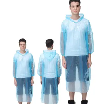 

10 PCS Disposable Rain Emergency Waterproof Raincoat Hooded For Camping Hiking Travel Picnic Bivouac Walking Backpacking