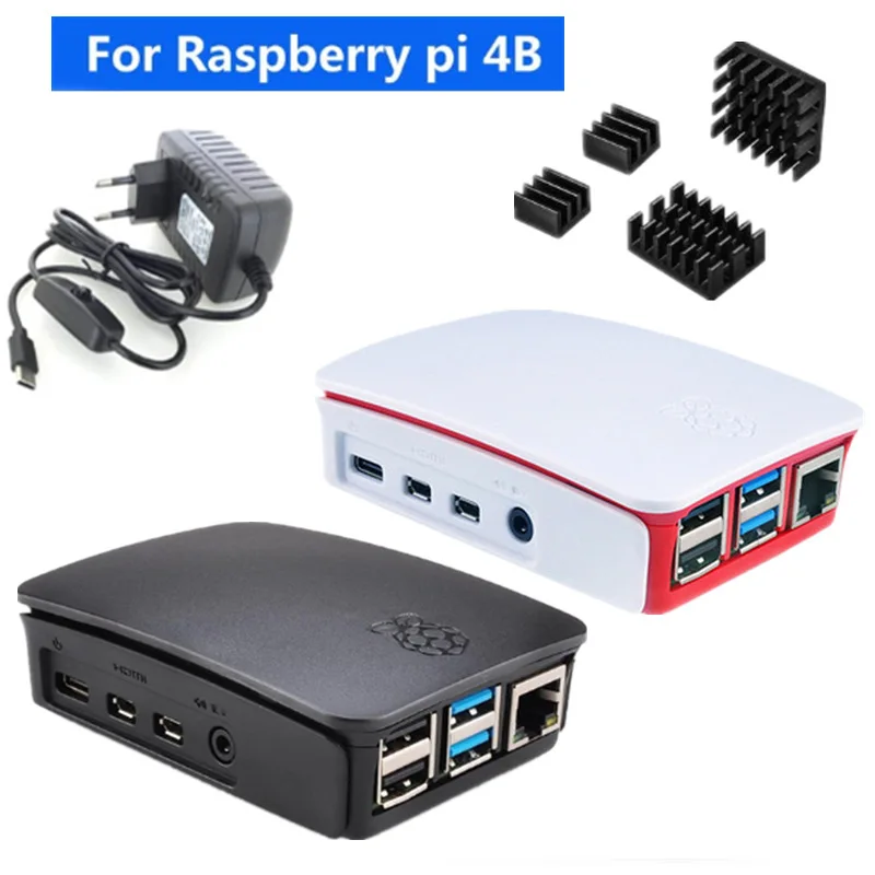 Raspberry Pi 4 Model B Offical Case with Heatsink Power Adapters ABS Cases Plastic Box Shell For Raspberry Pi 4B Cover RPI143|Demo Board Accessories| - AliExpress