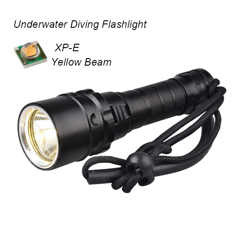 TMWT Портативный 10 W CREE XML T6 светодиодный фонарик Дайвинг красный УФ желтый Факел Flash Light 80 M Подводный лампа для Diver - Испускаемый цвет: 3W XPE YELLOW