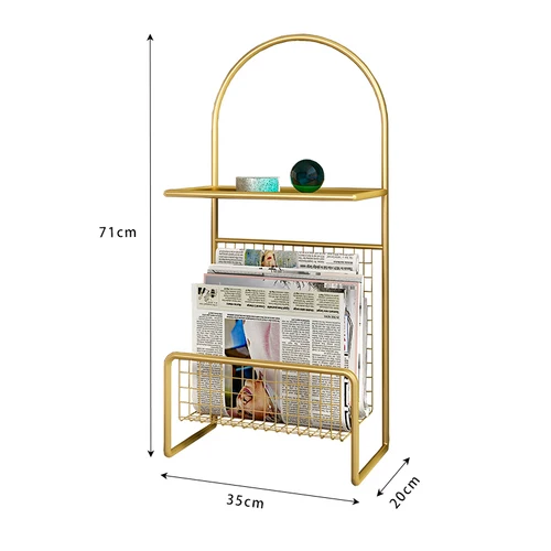 Revistero moderno de piel sintética para sala de estar, estante de  periódico de metal, soporte de periódico para sofá, dormitorio, revistero,  oficina, estante de almacenamiento para libros y periódicos (color marrón,  tamaño: 15.7 x 14.6 x 7.1 in  