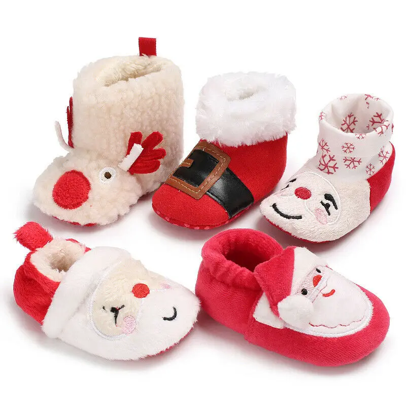 Emmababy; модная детская обувь; милая Рождественская обувь для новорожденных; первые ходунки тапочки; зимние теплые детские ботинки