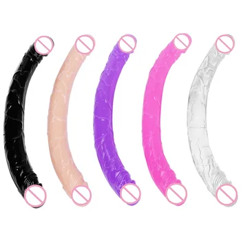 23.5-37.5Cm Double Dildo Realistic Mini Soft Dildo Anal Huge Lesbian Masturbator Double Ended Dong Penis Sex Toys Women Dildo 5