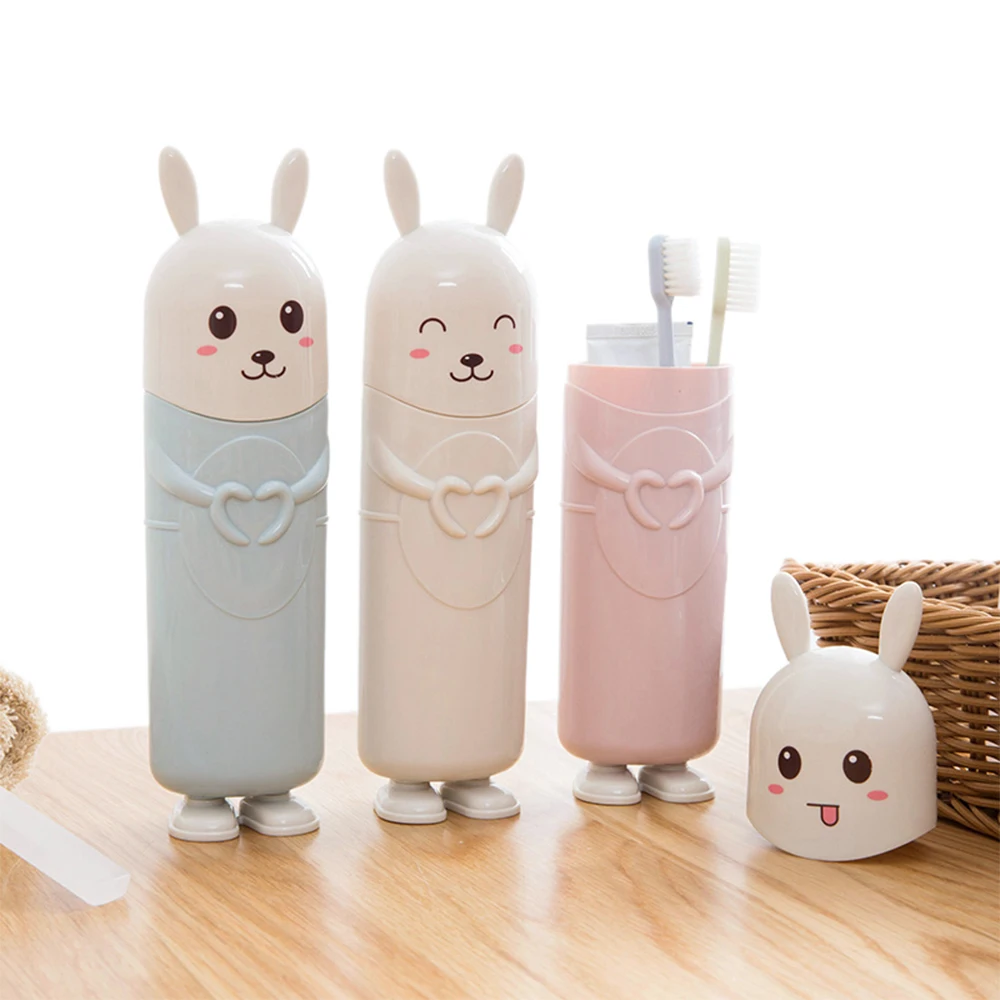 

Cute Rabbit Portable Tooth Brush Container Toothbrush Toothpaste Protect HolderTravel Organizer Storage Box Toothbrush holder