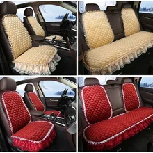 Winter Warm Plush Car Seat Cover Velvet Lace Seat Cushion Pad Auto Chair Car Seat Protector For Lady Girl Women
