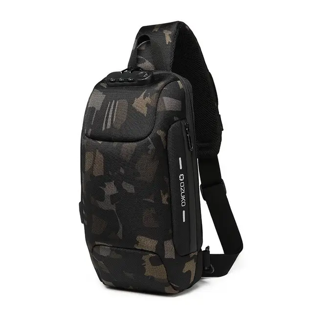 OZUKO 2021 New Multifunction Crossbody Bag for Men Anti-theft Shoulder Messenger Bags Male Waterproof Short Trip Chest Bag Pack camouflage