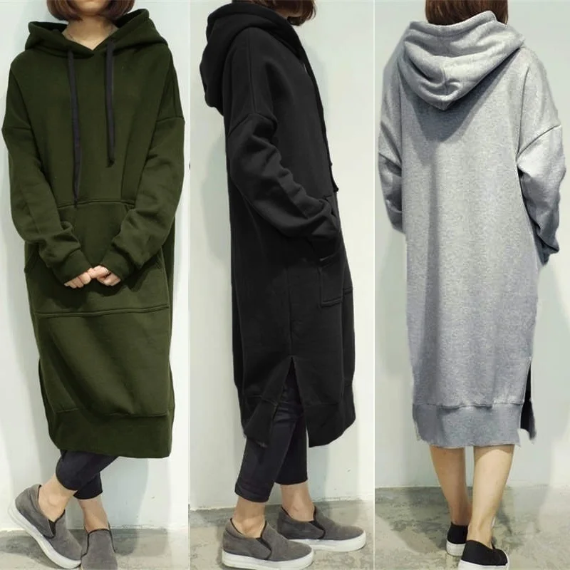 Women's Casual Loose Long Hoodie-1