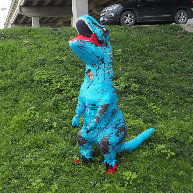Взрослый T костюм динозавра надувной динозавр Косплей Аниме-комбинезон подарок на день рождения Хэллоуин Забавный праздничный костюм для детей динозавр мультфильм