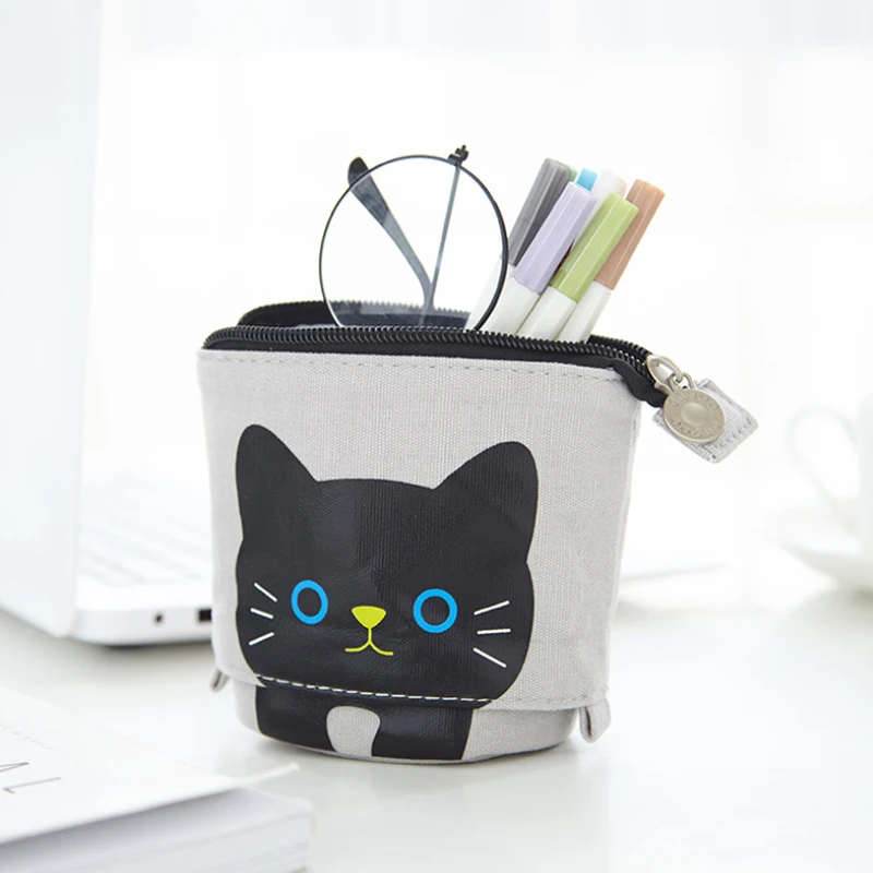 Милый чехол карандаш на молнии Kawaii Cat Пенал школьные принадлежности для