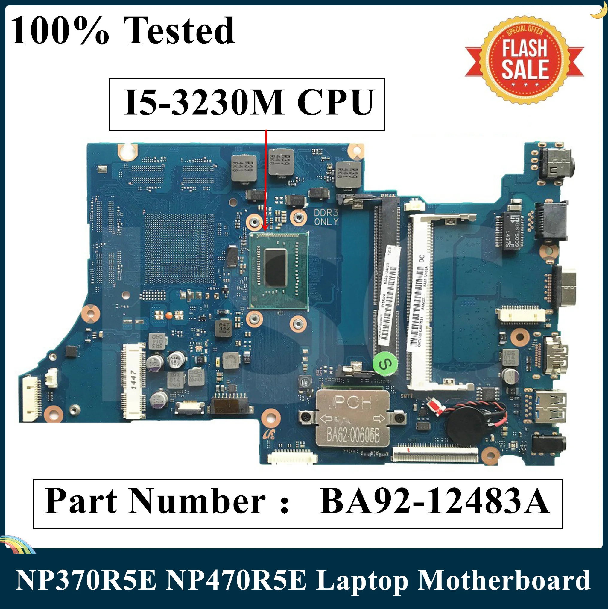 LSC For Samsung NP370R5E NP470R5E Laptop Motherboard BA92-12483A BA41-02176A With SR0WX I5-3230M CPU 100% Tested Fast Ship | Компьютеры и