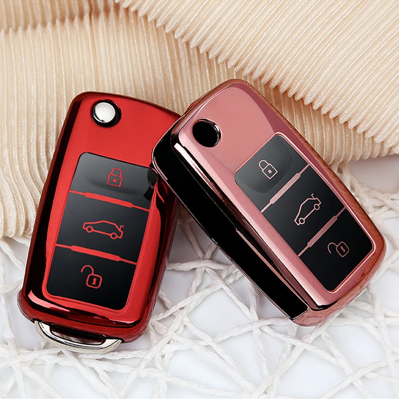 Набор мягких ТПУ чехлов для автомобильных ключей чехол VW Bora POLO GOLF Passat Skoda Octavia A5 Fabia