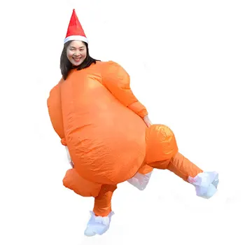 

Thanksgiving Inflatable Roast Turkey Costume Halloween Chicken for Adults Inflatable Christmas Fancy Dress Mascot Cosplay Cloth