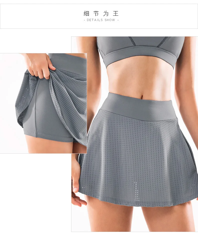 COLORVALUE, двухслойная теннисная юбка для женщин, для бега, фитнеса, юбка-шорты с высокой талией, Спортивная юбка, быстросохнущие шорты для