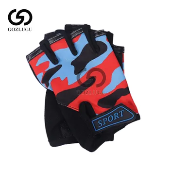 

Children Gloves Outdoor Sports Luvas For 4-12 Years Luvas Boys Girls Half Finger Sky Pattern Fingerless Mittens