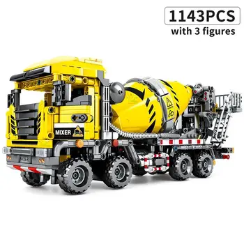 

1143PCS DIY Assembled Building Blocks Mixer Engineering Technic Truck City Construction vehicle car Toy For Children kids gift