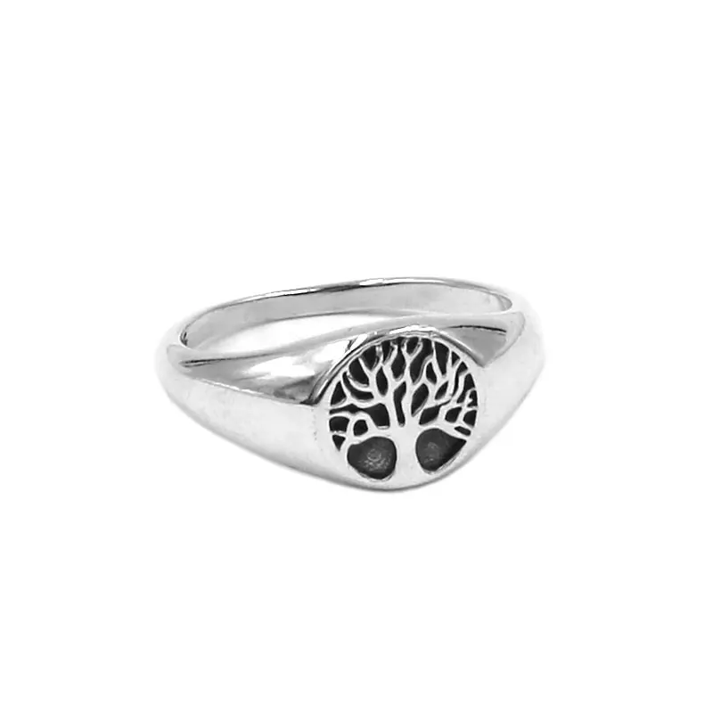 

Fashion S925 Sterling Silver Tree of Life Ring High Quality Silver Claddagh Celtics Knot Biker Ring For Girls Women SWR0951A