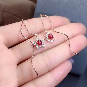 

100% Natural And Real Ruby Earring 925 sterling silver Fine jewelry For men women Earring