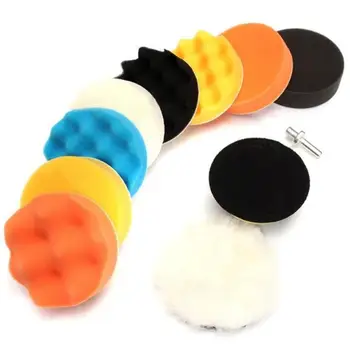 

10Pcs Buffing Pad Set Thread 3 Inch Auto Car Polishing Pad Kit For Car Polisher Drill Adaptor M10 Power Tools Accessories