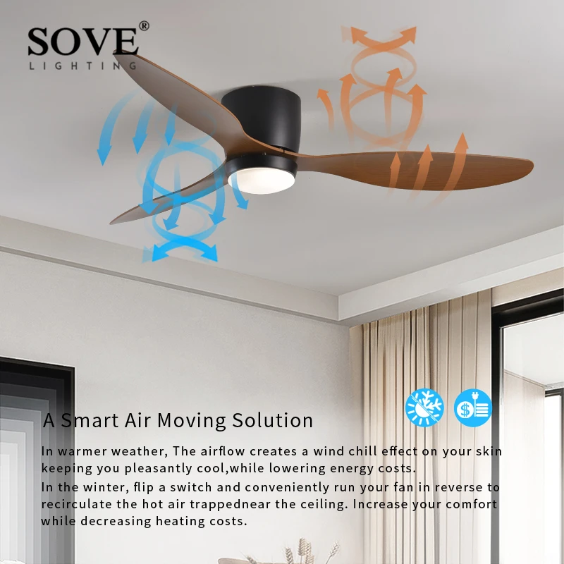 SOVE Modern White Ceiling Fan With Led Light Ceiling Light Fan Ceiling Fans With Lights Led Fan Lamp Remote Control 2