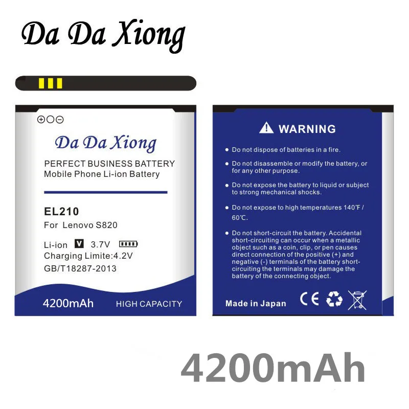 

Da Da Xiong 4200mAh BL210 Battery for Lenovo S820 A656 S650 S658t S820E BL210 A770E A536 A750E A766 A658T A828t