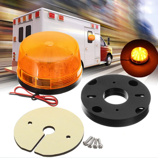 12V Car Truck Warning Flash Light Amber Lights Universal Beacon Strobe  Emergency 15 LED Waterproof Lamp Orange Car Accessories - AliExpress