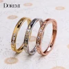 DOREMI DIY Zirconia Letters Custom Bangles Personalized Name Detachable Slider Charms Bangles Custom Name Bracelets Bangle Gift ► Photo 1/6