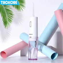 Портативный складной электрический ирригатор для полости рта Tackore, usb зарядка, ирригатор для полости рта, водный Флоссер, перезаряжаемый 200 мл+ 5 струйных наконечников