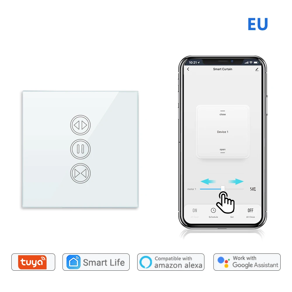Tuya Smart Life WiFi Curtain Switch for Blinds Roller Shutter Google Home Alexa Echo Voice Control DIY Smart Home Timer open afbeelding