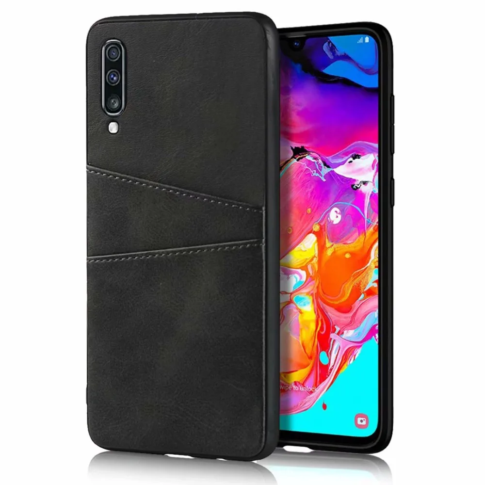 Роскошный чехол-держатель для карт для samsung Galaxy A70, кожаный кошелек, противоударный жесткий чехол для samsung A50 A20E A30, чехол Etui