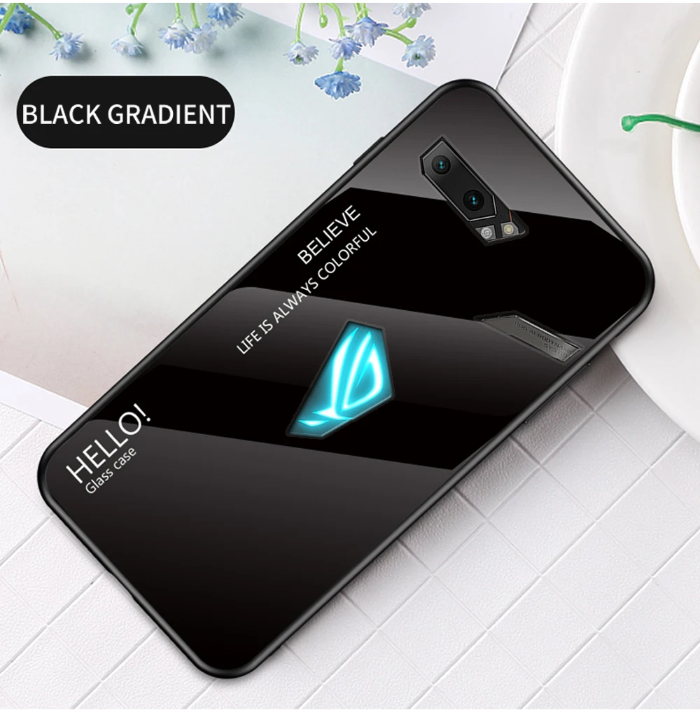 Для Asus ROG Phone 2 Чехол из закаленного стекла с градиентом чехол для Asus ROG Phone 2 ZS660KL градиентный цвет глянцевая стеклянная Защитная крышка