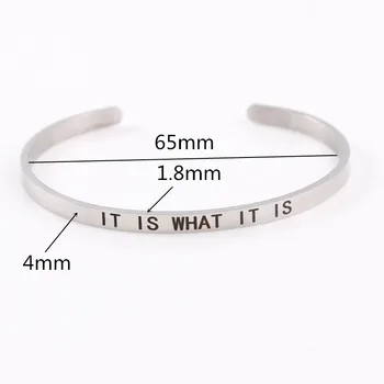

50pcs Customized Carving Pride ALL IS WELL Inspirational Quote Mantra Bangle Love Bracelet For Women Stainless Steel Cuff Bangle