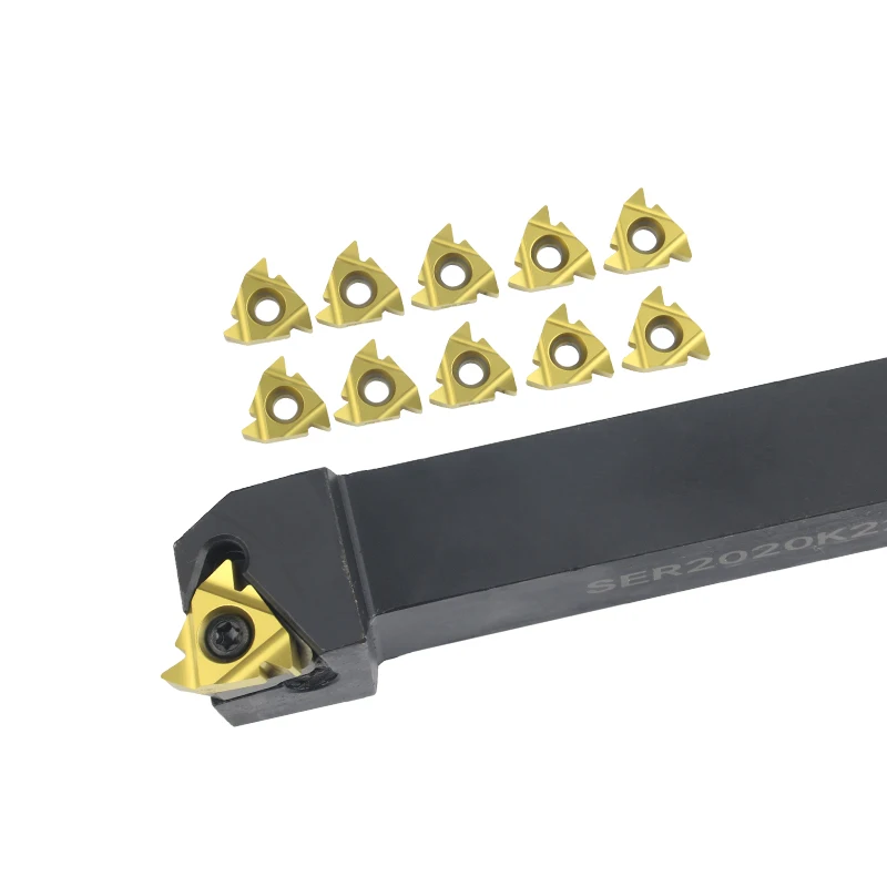 1pc SER2020K22 SER2525M22 SER3232P22 External Thread Turning Tools Lathe Cutter 22ER Carbide inserts CNC Holder Set
