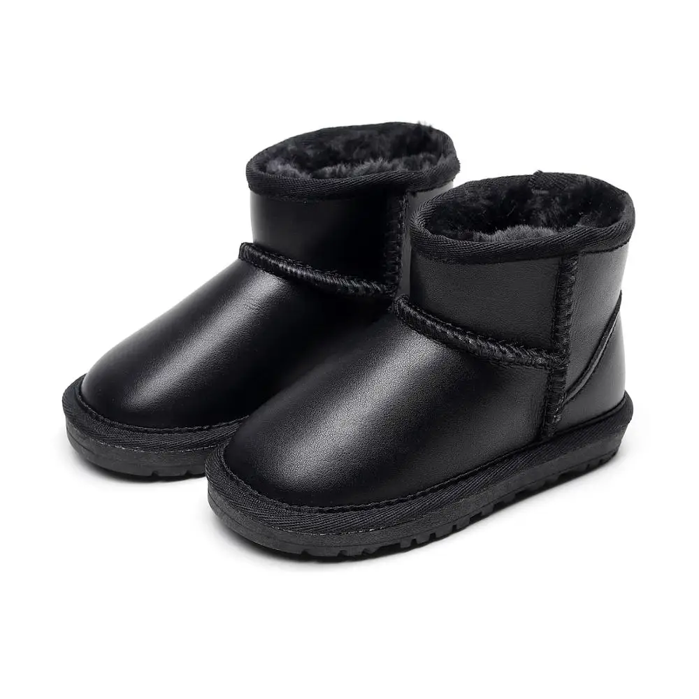 Прямая поставка; ботинки для мальчиков с натуральным мехом; детская зимняя обувь из натуральной овчины; обувь для девочек; сохраняющая тепло; детские зимние ботинки; детская обувь